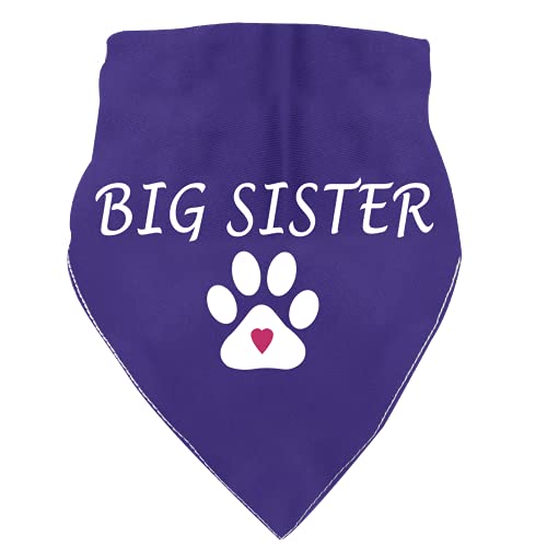 PXTIDY - Pañuelo para perro (2 unidades), diseño con texto en inglés "Big Sister Little Sister", color morado