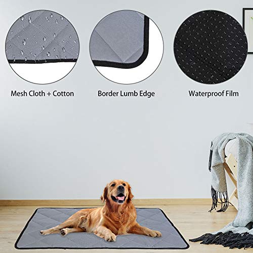 QCWN Alfombrilla de cama para perro y gato, resistente al agua, lavable a máquina, cómoda almohadilla de entrenamiento para orinal de viaje, color gris