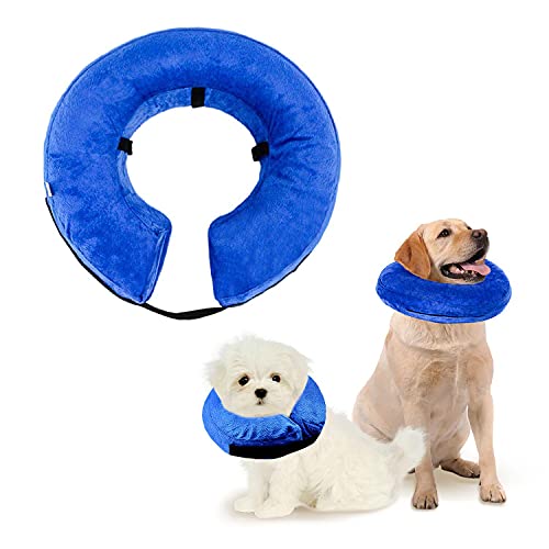 QEEQPF Funda hinchable para mascotas, collar de protección lavable para perros pequeños y gatos, collar suave con hebilla ajustable (L)