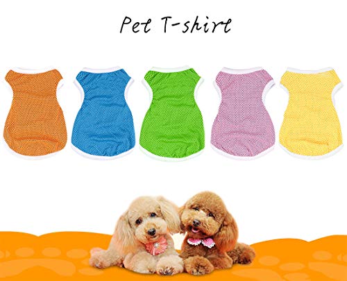 QiCheng & LYS Camiseta para Perros de 2 Piezas, Chaleco Deportivo para Perros, Suave y Transpirable Adecuado para Perros pequeños y medianos (Rosado/Amarillo, Small)