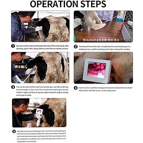QMZDXH Kit De Inseminación Artificial: Pistola Inseminación Visual Profesional, Herramientas Inseminación Artificial para Animales con Pantalla, Fácil Monitoreo para Vacas/Ganado, Caballos, Burros