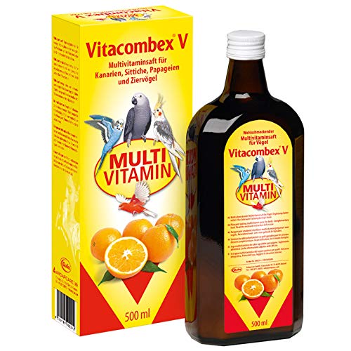 Quiko Vitacombex V – Zumo multivitamínico para Canarios, periquitos, Loros y pájaros Ornamentales/Suministro óptimo de vitaminas