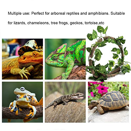 Rama Trepadora de Reptiles 3. Vides Trepadoras Artificiales Flexibles de 28 Pies con Ventosas Jungla Ratán Decoración de Hábitat de Vid Larga para Lagartos Camaleón Gecko
