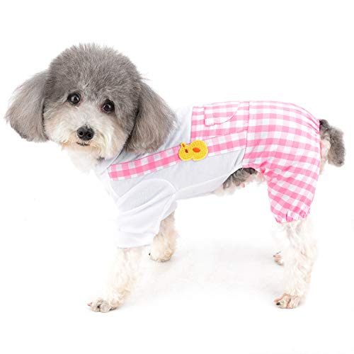 Ranphy Ropa de mascota para perro pequeño mono cachorro gato general trajes perrito camisa blanca Top celosía pantalón dormir mono pijama niño niña Chihuahua Yorkshire Terrier