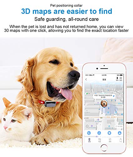 Rastreador de Mascotas, Collar Inteligente para Perros con notificaciones de la aplicación, GPS + WiFi + LBS, monitoreo de ubicación en Vivo para Mascotas de Cualquier tamaño