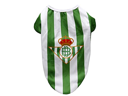 Real Betis Balompié, Camiseta para Mascotas Perro o Gato, Talla XL, Producto Oficial Real Betis Balompié, Poliéster, Color Verde y Blanco (CyP Brands)