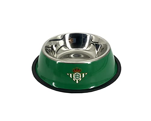 Real Betis Balompié, Comedero y Bebedero para Perros, Dimensiones de 22 cm, Producto Oficial Real Betis Balompié, Color Verde (CyP Brands)