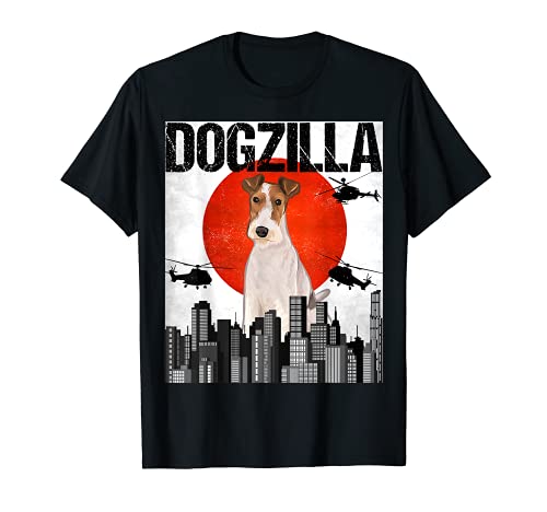 Retro Perrozilla Dogzilla Japonés Fox Terrier De Pelo Duro Camiseta