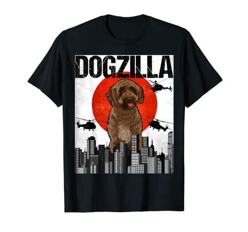 Retro Perrozilla Dogzilla Japonés Perro De Agua Español Camiseta