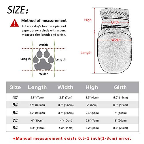 RHBLHQ Zapatos para Perros Zapatos del Perro Caliente del Invierno de Animal doméstico del Perro del Perrito de Botas a Prueba de Agua de Lluvia del Perro de Nieve Botines Calcetines Reflectantes for