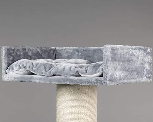 RHRQuality Royalty de Luxe - Rascador grande para gatos, estable, color gris claro con tronco de 20 cm de diámetro
