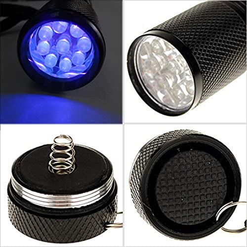 Rnitle Luz Ultravioleta Linterna,Linterna UV 9 LED, Linterna Luz Ultravioleta 395NM, Luz Negra para Detectar Orina de Mascotas