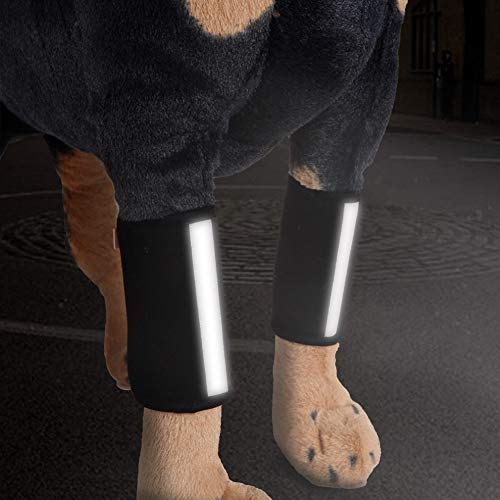 Rodillera para mascotas, 1 par de soportes para las piernas delanteras del perro Soporte del carpo con correas reflectantes de seguridad para perros con artritis y lesiones(S)