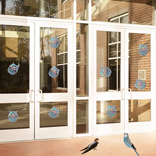 Roexboz Ahuyentador de pájaros, adhesivo reflectante para ventana, para golpes de pájaros, anticolisión, alarma de aves, detener pájaros volando en ventanas y puertas de cristal