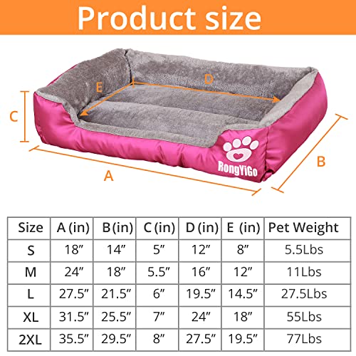 RongYiGo Cama para mascotas para perros pequeños, medianos/grandes/extra grandes, sofá de mascotas súper suave, cama de gatos, cama de alta calidad cálida y transpirable (M, ROS)
