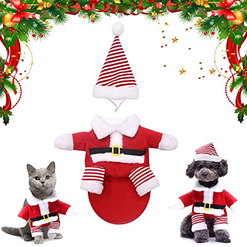Ropa para Mascotas Santa, Perro Ropa Navidad, Ropa de Gato de Navidad, Ropa para Mascotas de Navidad, Lindo Santa Claus Ropa de Fiesta, Traje de Perro Santa (M)