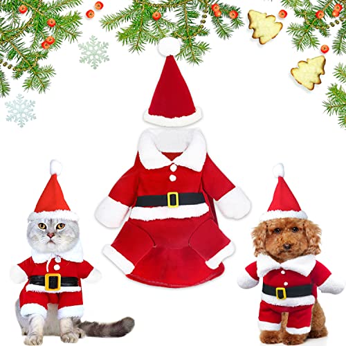Ropa para Mascotas Santa, Perro Ropa Navidad, Ropa de Gato de Navidad, Ropa para Mascotas de Navidad, Lindo Santa Claus Ropa de Fiesta, Traje de Perro Santa (S)