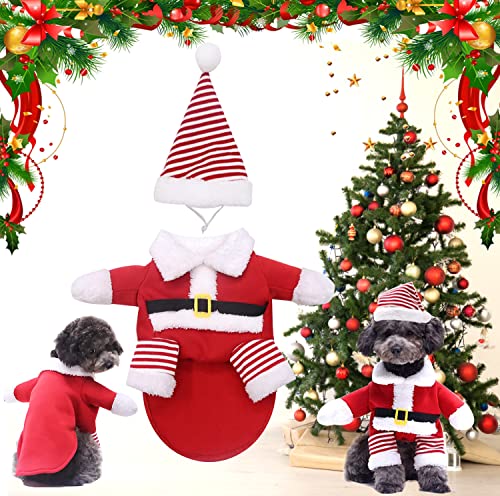 Ropa para Mascotas Santa, Perro Ropa Navidad, Ropa de Gato de Navidad, Ropa para Mascotas de Navidad, Lindo Santa Claus Ropa de Fiesta, Traje de Perro Santa (XL)