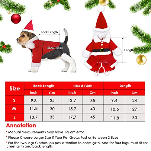 Ropa para Mascotas Santa, Perro Ropa Navidad, Ropa de Gato de Navidad, Ropa para Mascotas de Navidad, Lindo Santa Claus Ropa de Fiesta, Traje de Perro Santa (L)