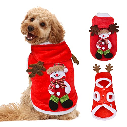 Ropa Perros Navidad, Traje Navidad Perro Pequeño, Perro Navidad Disfraz, Disfraz Navidad Mascotas, Disfraz Perro Gato de Navidad (M)