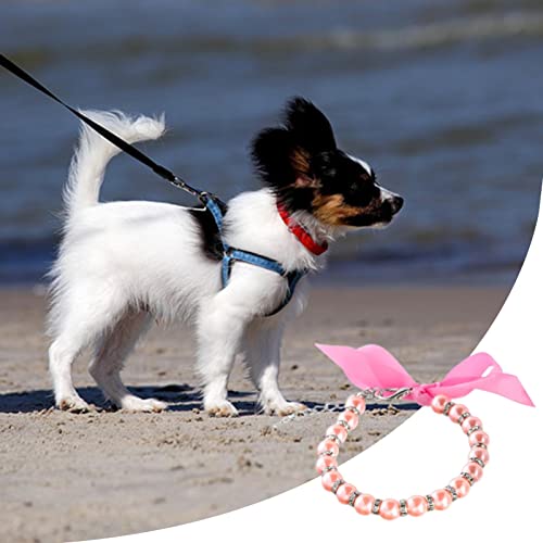 Ruilonghai Collares para Mascotas Ajustables - Elegante Collar de Diamantes para Perros Joyas con Perlas Brillantes Cintas de Diamantes de imitación para Mascotas Gatos Perros Taza de té Chihuahua