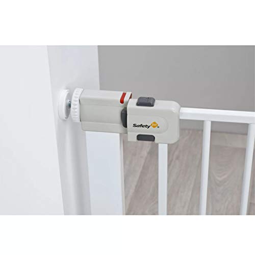 Safety 1st Easy Close Metal Barrera de seguridad niños, metálica para puertas y escaleras,  73- 80 cm sin extensiones (se vende por separado), metal, color Blanco