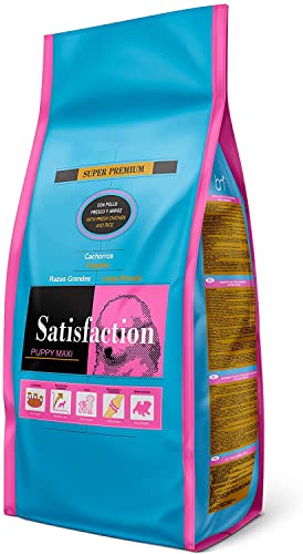 Satisfaction Puppy Maxi 15 kg - para cachorros (hasta los 18-21 meses) de raza grande (más de 25 Kg de peso adulto)