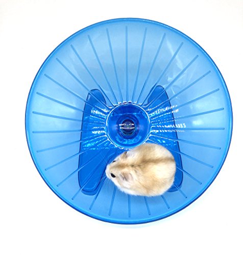 SatisPet Ultimate Hamster - Rueda de ejercicio para platillo volador, color azul - Plástico ABS duradero para chinchillas, ardillas y ratones (grande)