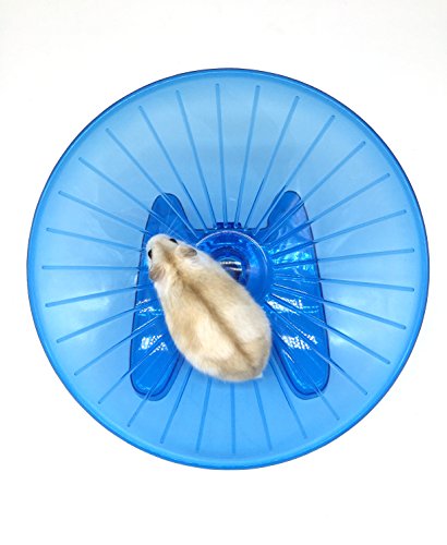 SatisPet Ultimate Hamster - Rueda de ejercicio para platillo volador, color azul - Plástico ABS duradero para chinchillas, ardillas y ratones (grande)