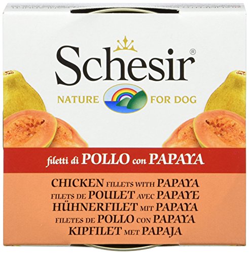 Schesir Dog Fruit Gallina con Papaya (Pack de 10, 10 x 150 g)