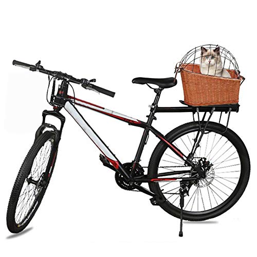 Schildeng - Cesta de bicicleta para perros, soporte trasero para gatos perros de hasta 25 libras