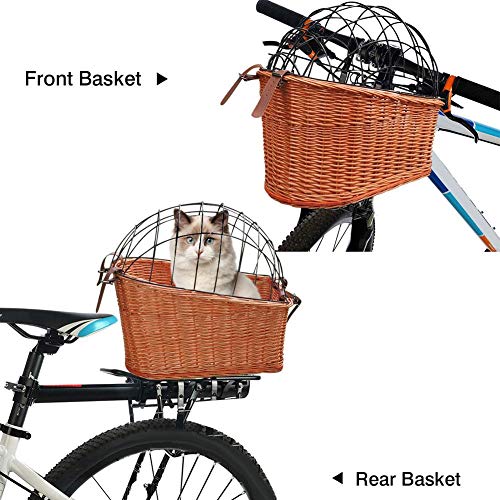 Schildeng - Cesta de bicicleta para perros, soporte trasero para gatos perros de hasta 25 libras