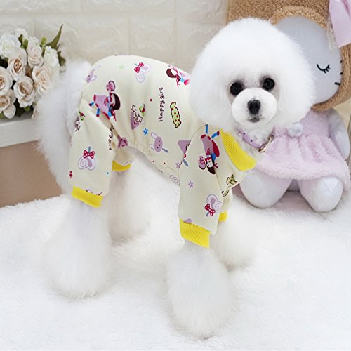 SELMAI - Mono de forro polar para perro pequeño con forro polar para cachorro invierno pijamas ropa interior de franela cálida para mascotas perros gatitos Yorkie Chihuahua accesorios de ropa S