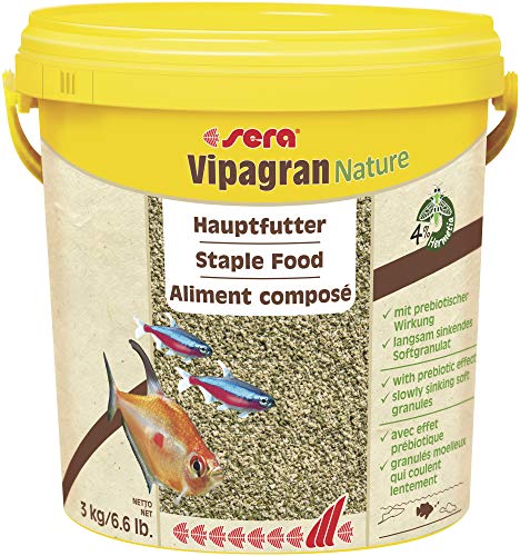 Sera Vipagran Nature Alimento Principal en Forma de granulado Blando con un 4% de harina de Insectos, 10 l (Paquete de 1)