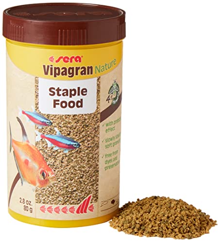 Sera Vipagran Nature Alimento Principal en Forma de granulado Blando con un 4% de harina de Insectos, 250 ml, 250