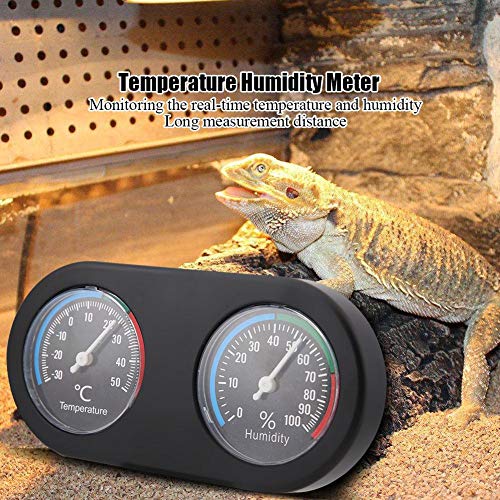 Sheens Dual Dial Reptil Termómetro Higrómetro Pet Crianza Box Mini Forma Redonda Calibrador para Reptil Tanque Lagarto Tortuga Araña Camaleón