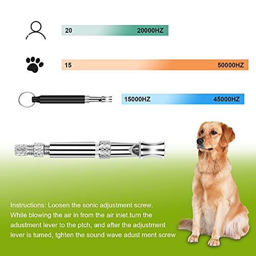 Silbato y clicker para entrenamiento de perros, silbato para perros con cordón, clicker para perros, kit de entrenamiento para mascotas, ideal para el entrenamiento de cachorros de mascotas (Schwarz)