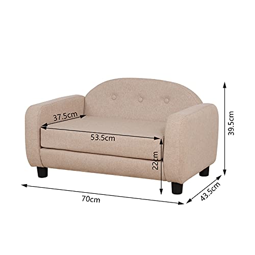 Sillón de mascotas muebles sofá cama para perros sofá acolchado para gatos nuevo modelo loungue teddy (Cream)