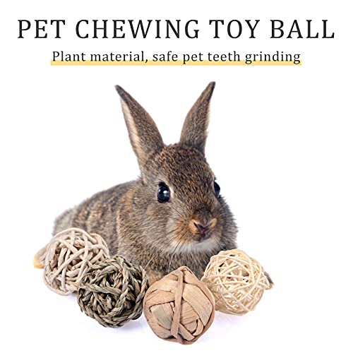 Skylety 15 Juguetes de Bola Masticable para Animales Pequeños Pelotas Rodantes de Juego Actividades Bola de Hierba de Golosina de Conejito Accesorio para Jaula de Mascota para Conejillo de Indias