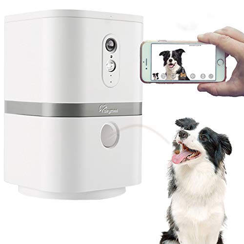 SKYMEE Petalk AI Cámara para Perros,Lanzamiento de golosinas Cámara remota para Mascotas WiFi con audio bidireccional y visión nocturna