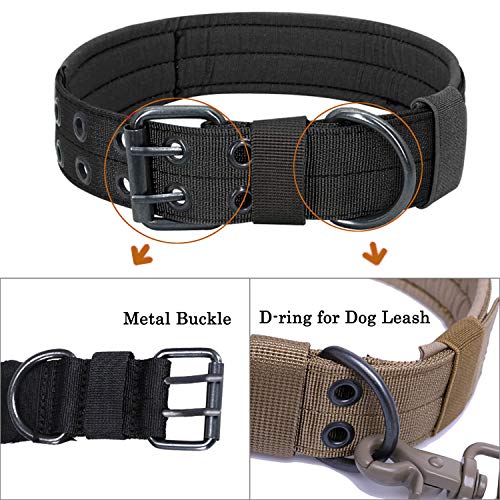 S.Lux Collares para Perros, Antidesgaste Tácticos al Aire Libre Collares para Perros Plomo De Entrenamiento Cinturones para Perros Nylon Militar con Metal D Hebilla Collar (Camuflaje, XL)