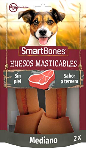 SmartBones Sabor a ternera Huesos masticables Mediano para perros, 2 piezas