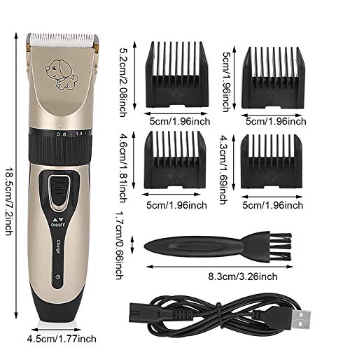 Soapow Máquina de afeitar eléctrica de la maquinilla de afeitar del cortadora del pelo del animal doméstico del animal doméstico del animal