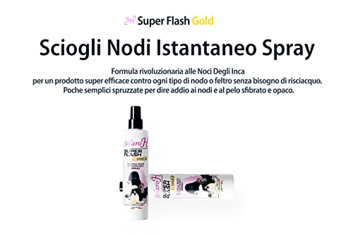 Solaro H Super Flash Gold - Desenredante en crema supernutritiva y abrillantadora de nueces de los inca no grasas, sin silicona (250 ml)