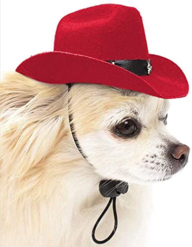 Sombrero de Vaquero para Perro, Accesorio de Disfraz de Mascota para Perros, Gatos, Disfraz de Vacaciones, Mascotas (Rojo)