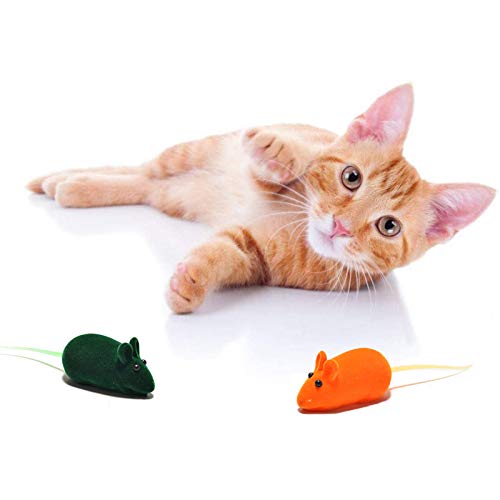 Sonido de Ratón de Juguete para Gatos Juguetes para Gatos Interactivos Adultos Juguete Suave para Mascotas Masticar Gato Gatito para Gatos Juguete de Ratón de Peluche de Gato Divertido 10 Piezas