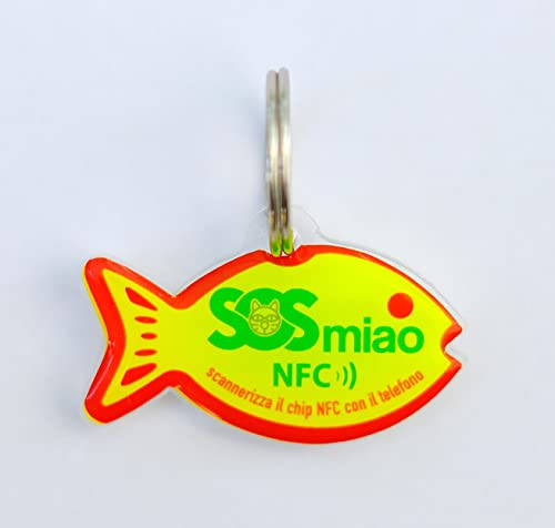 SOS BAU & Miao - Collar con placa localizador NFC para perros y gatos (SOS Miao)