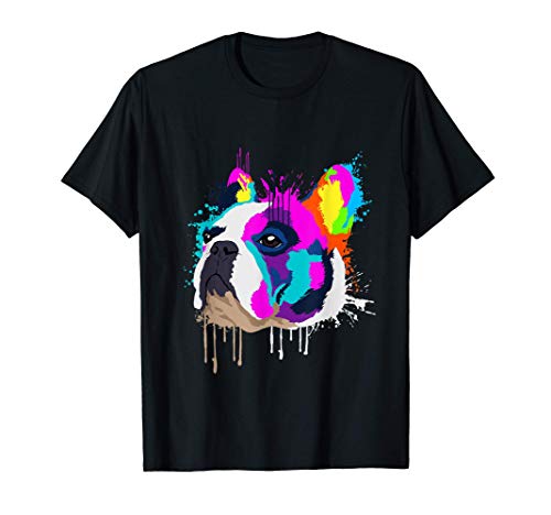 Splash Art Bulldog Francés Perro Regalo Perros Camiseta