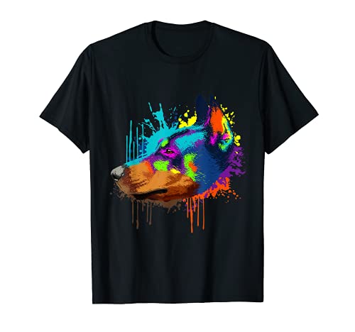 Splash Art Doberman Pinscher Perro Regalo Perros Camiseta