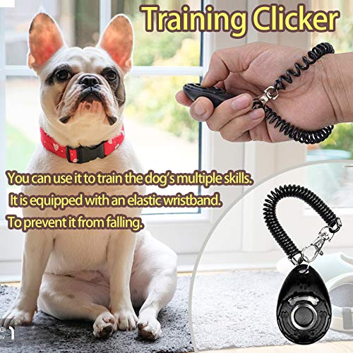 SSRIVER Kit de entrenamiento para cachorros, piezas de timbres ajustables, bolsa de entrenamiento, silbato para controlar el ladrido del perro y bolsa de caca para entrenamiento de mascotas
